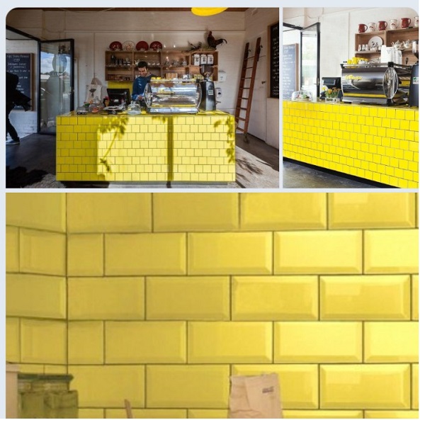 Gạch Thẻ Ốp Tường Màu Vàng 10x10 10x20 10x30 Cm