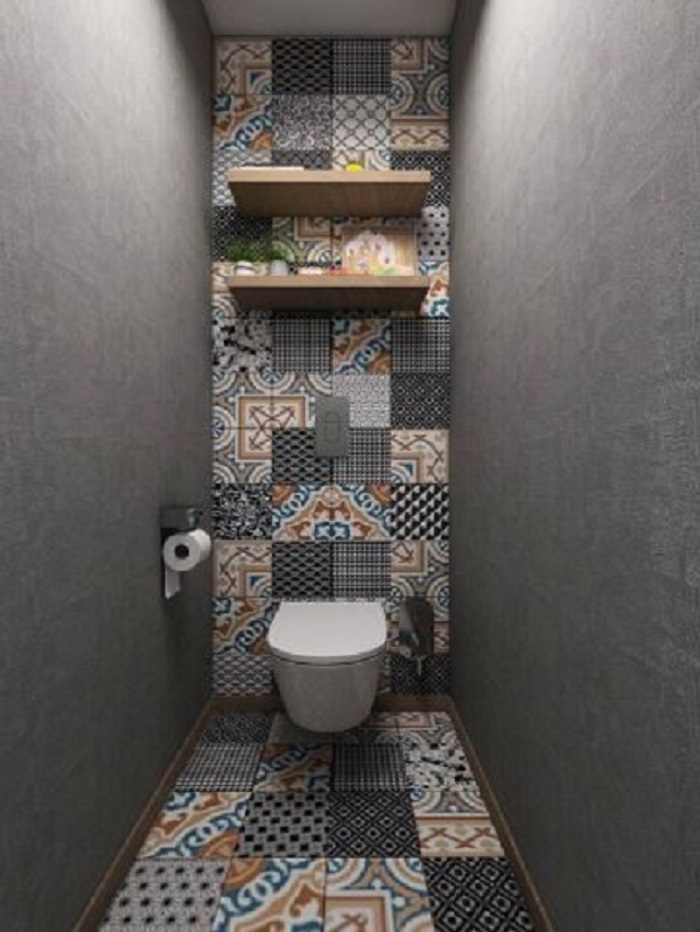 Trang trí bằng Gạch bông vân cổ điển cho phòng vệ sinh dễ dọn dẹp