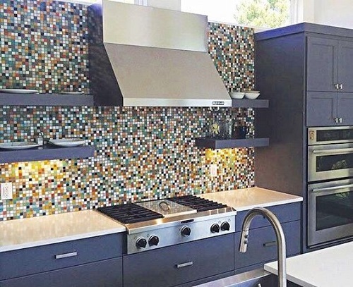 Gạch mosaic màu xanh mang lại cảm giác thư giãn