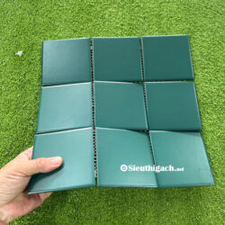 Gạch 10x10 Cm Màu Xanh Rêu Men Mờ 4