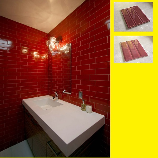 Gạch Thẻ Màu Đỏ Tươi – Đỏ Thẩm 6.8×28 Cm Ốp Bếp – Phòng Vệ Sinh