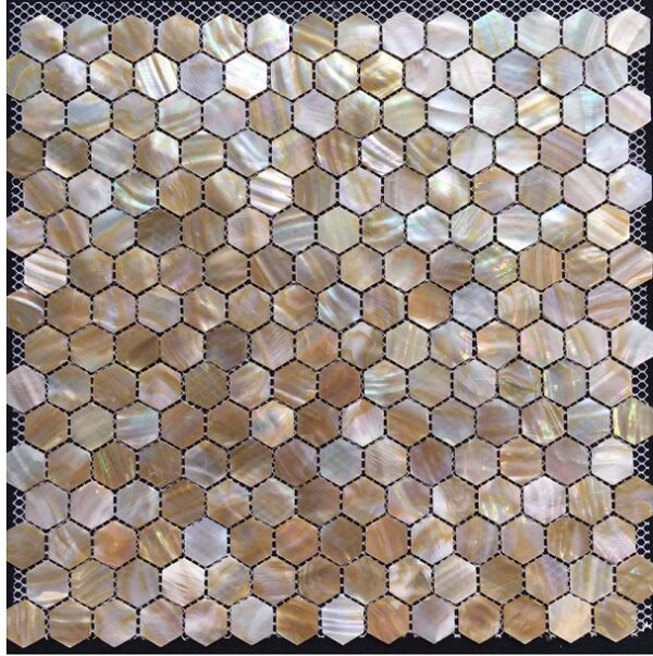 Gạch Mosaic Hình Lục Giác Chất Liệu Vỏ Sò