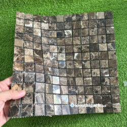 Đá Mosaic Tự Nhiên - Đá Marble Nâu Hình Vuông Nhỏ Mài Bóng 2