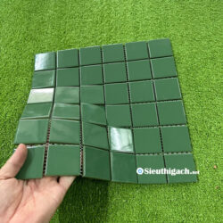 Gạch Mosaic Màu Xanh Lá Cây Đậm Men Bóng