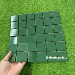 Gạch Mosaic Màu Xanh Lá Cây Đậm Men Bóng 3