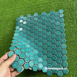 Gạch Mosaic Lục Giác Xanh Ngọc Men Bóng Cổ Điển 2