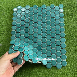 Gạch Mosaic Lục Giác Xanh Ngọc Men Bóng Cổ Điển 4