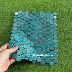 Gạch Mosaic Lục Giác Xanh Ngọc Men Bóng Cổ Điển 5