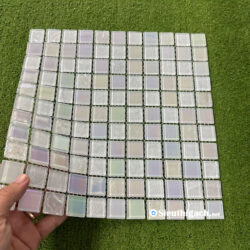 Gạch Mosaic Thủy Tinh Màu Trắng Trang Trí 1