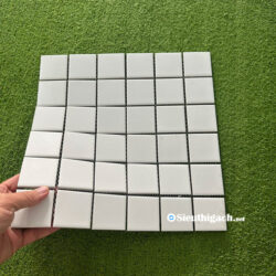 Gạch Mosaic Vuông Màu Trắng Mờ Matt 48x48 MM 1