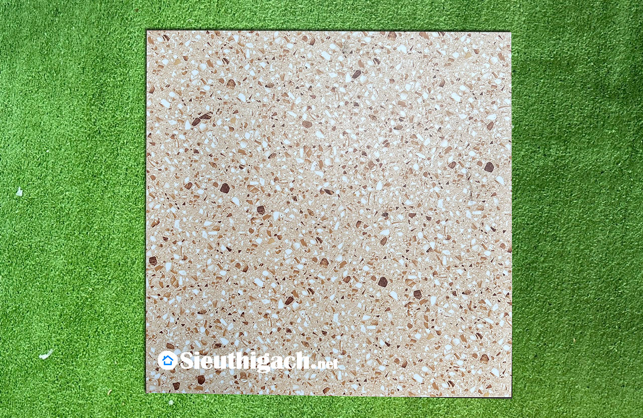 Gạch Lát Nền Terrazzo 600×600 MM Màu Vàng Hạt Nhỏ 1